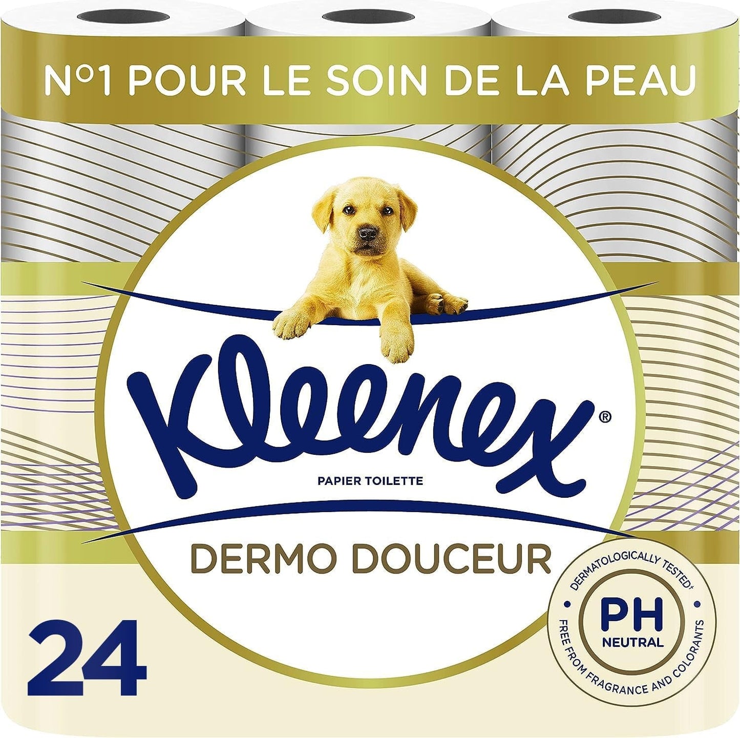 KLEENEX Dermo Douceur 4230420 toiletpapir, 24 ruller (4 x 6 ruller) Hvid, 24 pak (sæt af 6)