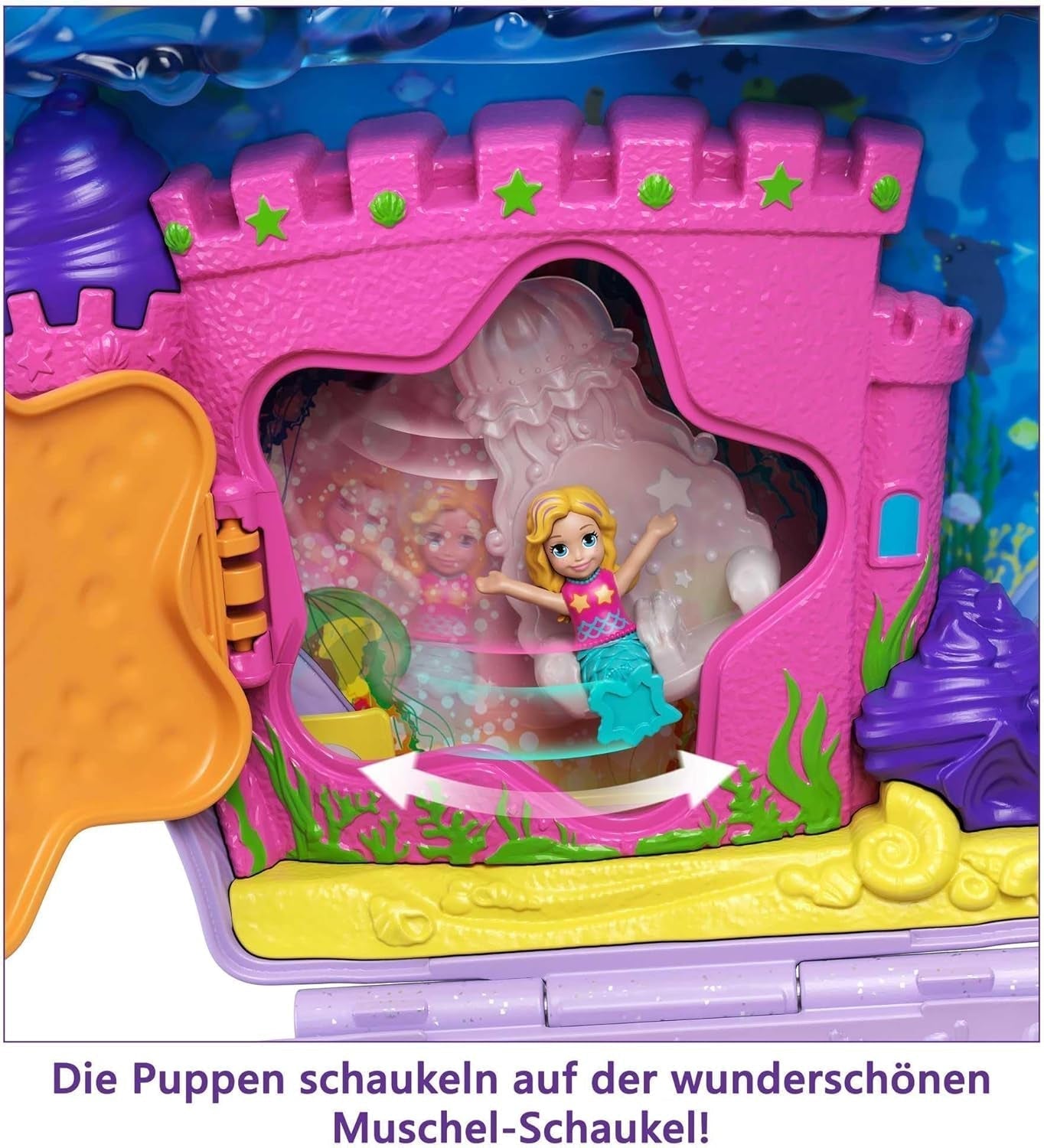 Polly Pocket Kiste Wrap Around Shell Taske Undervands 2 Dukker 1 Ubåd Polly Pocket Havfrue Legetøj 4 år gammelt Legetøj GNH11 Naty Shop Dukker