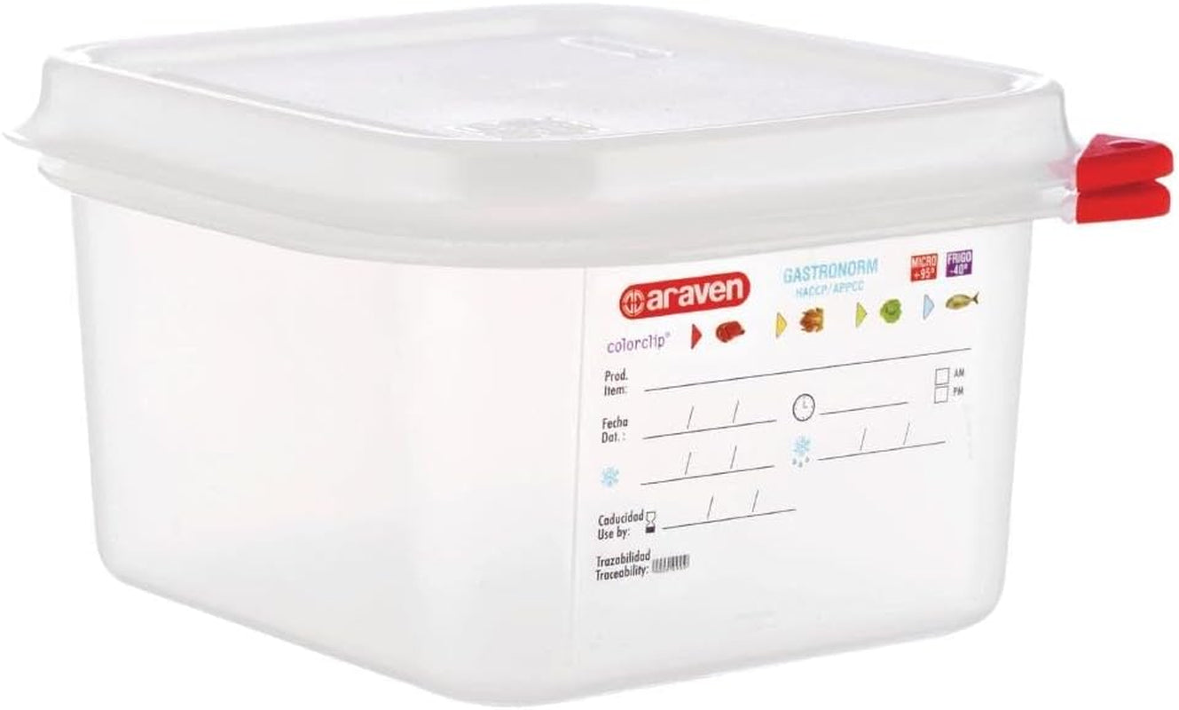 03350 PP Fødevarebeholder GN med låg, 1,1 l, 65 mm (4 stk.) Madkasser Naty Shop 1,7Ltr