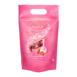 Lindt LINDOR Extra Dark Chokoladekugler og LINDOR Strawberry Creme Chokoladekugler | 1 kg genlukkelig pose | ca. 80 hvide chokoladekugler med jordbærcreme