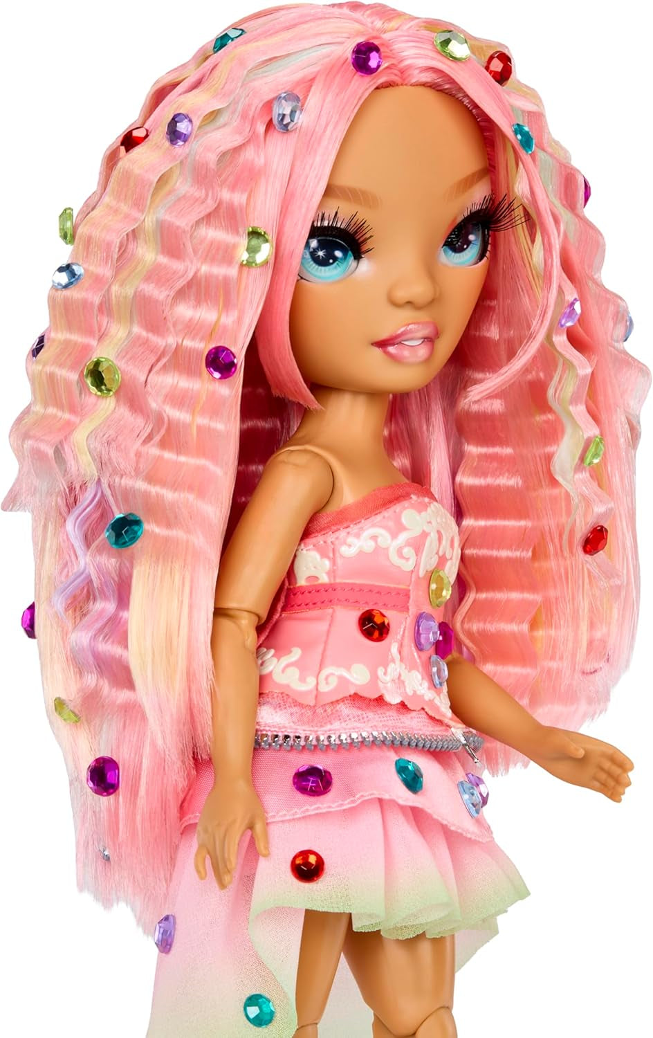 Rainbow High Be Dazzling - Adeline Rose - 28 cm lyserød modedukke med dekorationsværktøj, funklende ædelsten og stylingtilbehør