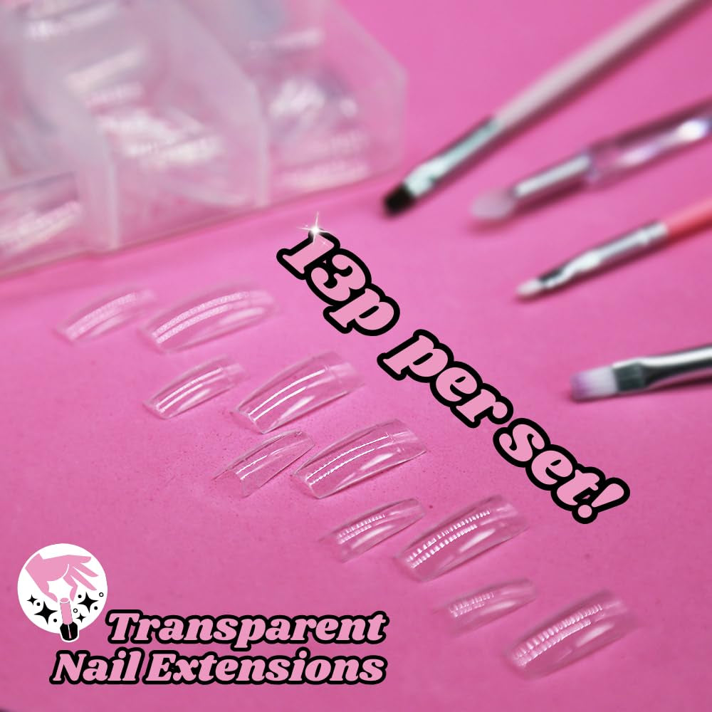 TRIXES 500 stk Gel-neglespidser Franske negle Klare akrylspidser til gør-det-selv-manicure 10 forskellige designs