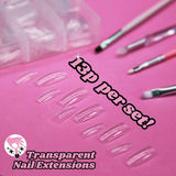 TRIXES 500 stk Gel-neglespidser Franske negle Klare akrylspidser til gør-det-selv-manicure 10 forskellige designs