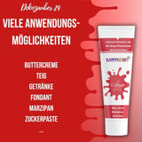 Dekozauber 24 rød madfarve, gel, 30 g, vegansk, sukkerfri, højkoncentreret, rød madfarve til fondant, smørcreme, drikkevarer og mere