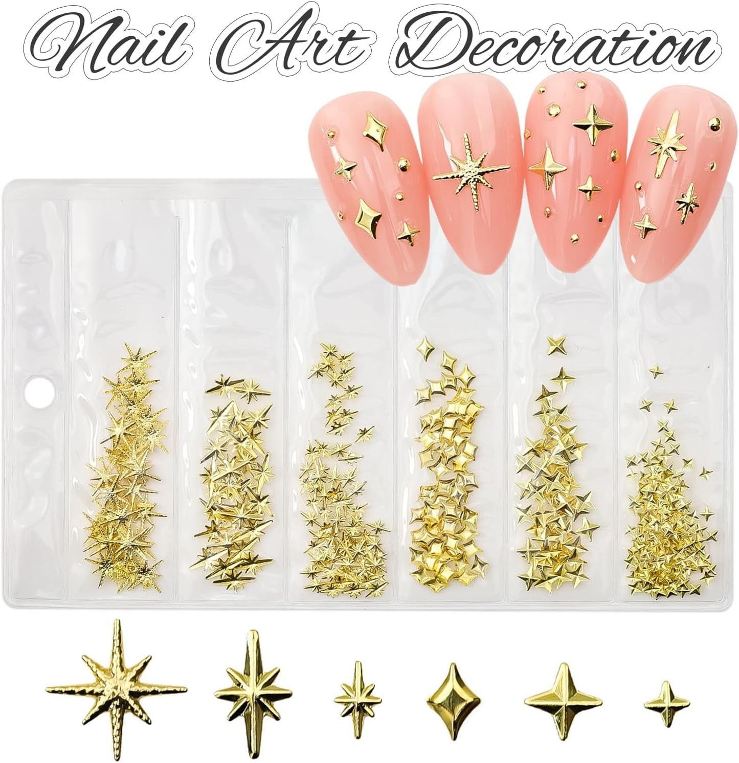 400 stk Stern Nail Charms Guld Sølv, Charms Nägel Tilbehør, Nagel Deko, Nail Art Tilbehør, Nagel Charms, Nagel Steine, Nail Design, Charms Für Nägel