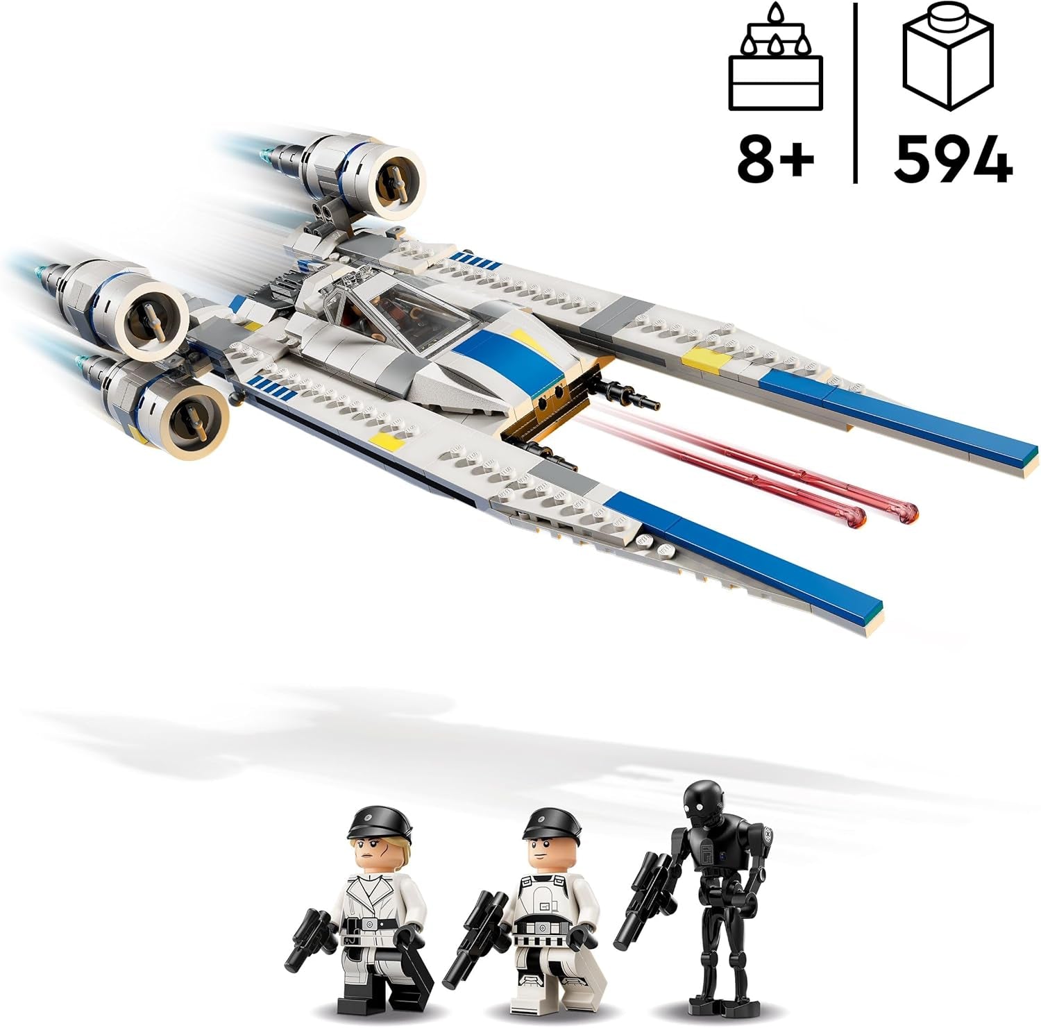 LEGO Star Wars 75399 Rebel U-Wing Starfighter - Legetøj med svingvingefunktion og 3 minifigurer inklusive Cassian Andor og K-2SO droidfigur - Gave til drenge fra 8 år og Andor fans sæson 2 Byggesæt Beuche den LEGO-Store