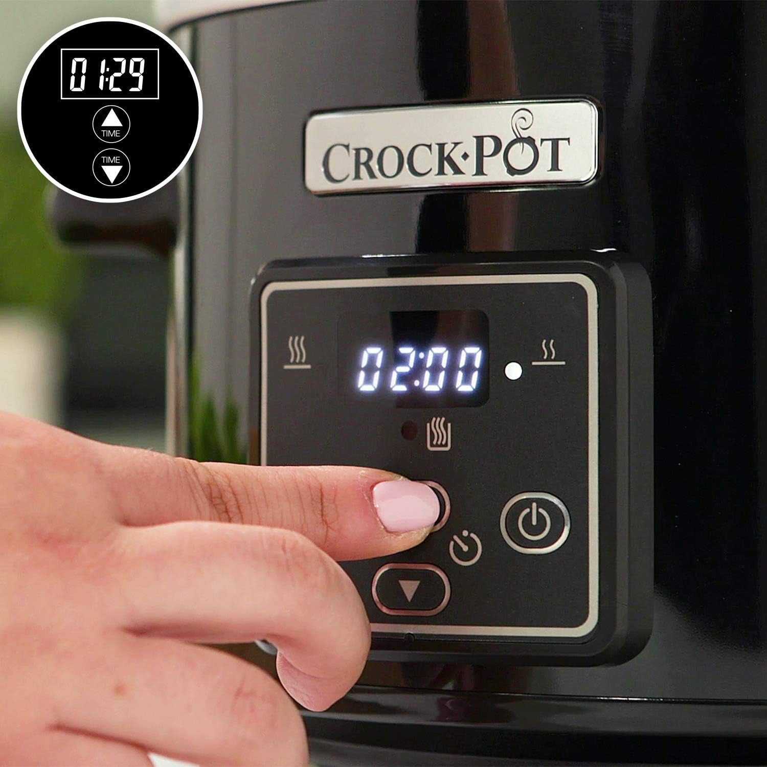 Slow cooker digital Crockpot, holde varm funktion, 2,4 liter (1-2 personer) Slow Cooker Naty Shop