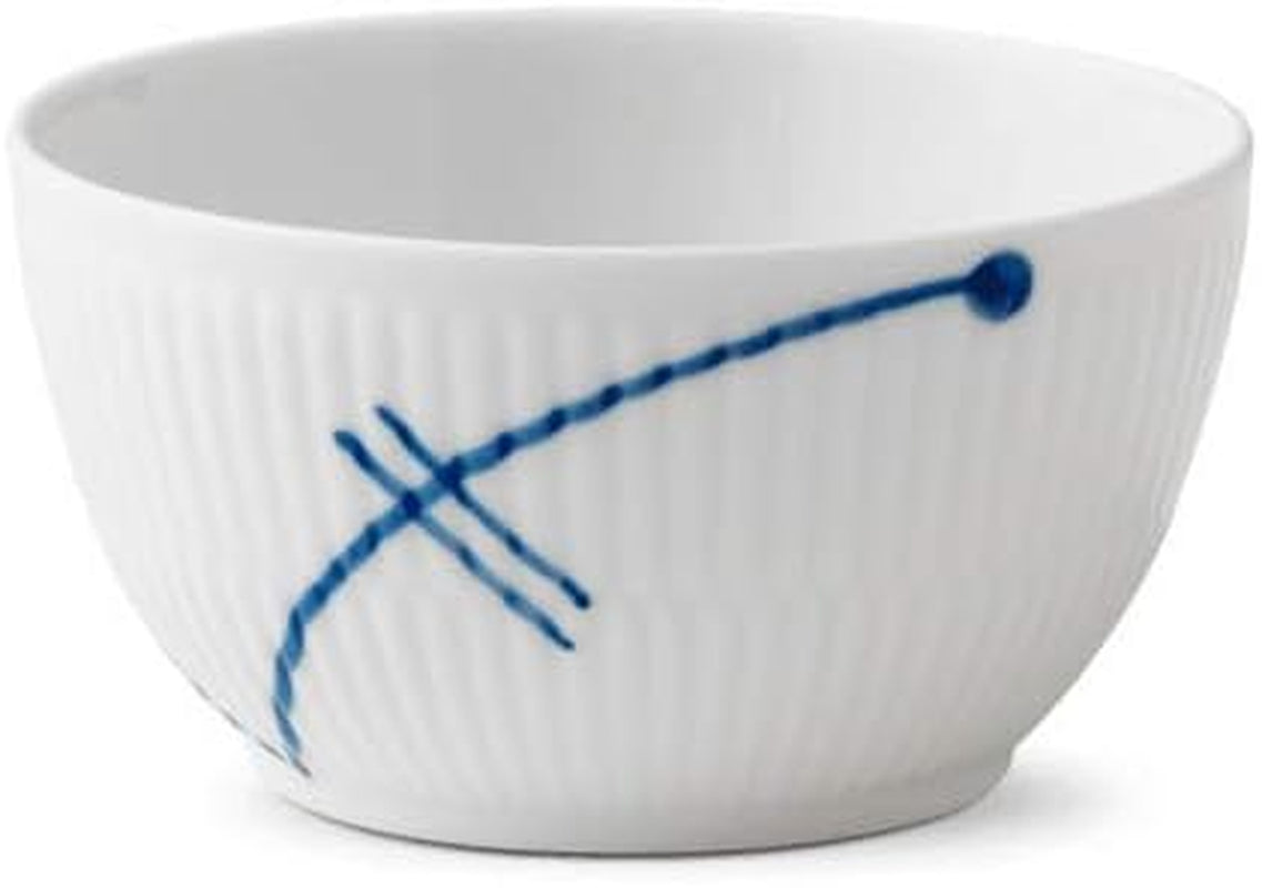 Blå-hvid porcelæn mega askebæger, 10 cl, håndmalet, 1017342