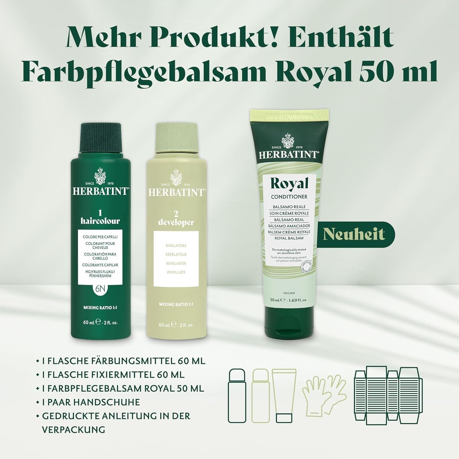 Permanent hårfarvegel 6N mørkeblond - 170 ml I Ammoniakfri, 100% dækning af gråt hår I Testet på følsom hud, med 8 planteekstrakter Hårfarve Naty Shop