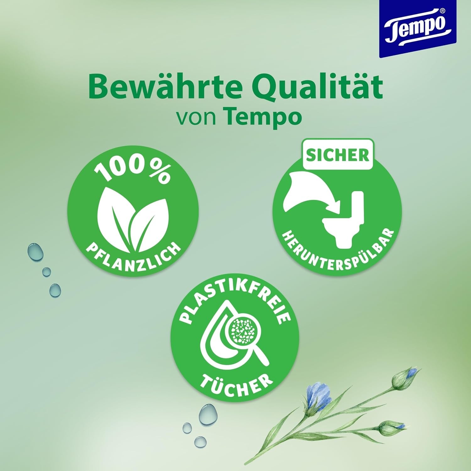 Tempo "Gentle & Caring" toiletservietter - Megapack - 16 pakker á 42 servietter - Duo Packs - med naturlig kamille - toiletpapir, dermatologisk testet og neutral til hudens Ph.