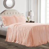 Lush Decor Sengetæppe med Flæse Nederdel, Polyester, Hvid, Dobbeltseng Lush Decor Senge og dyner Rød Twin