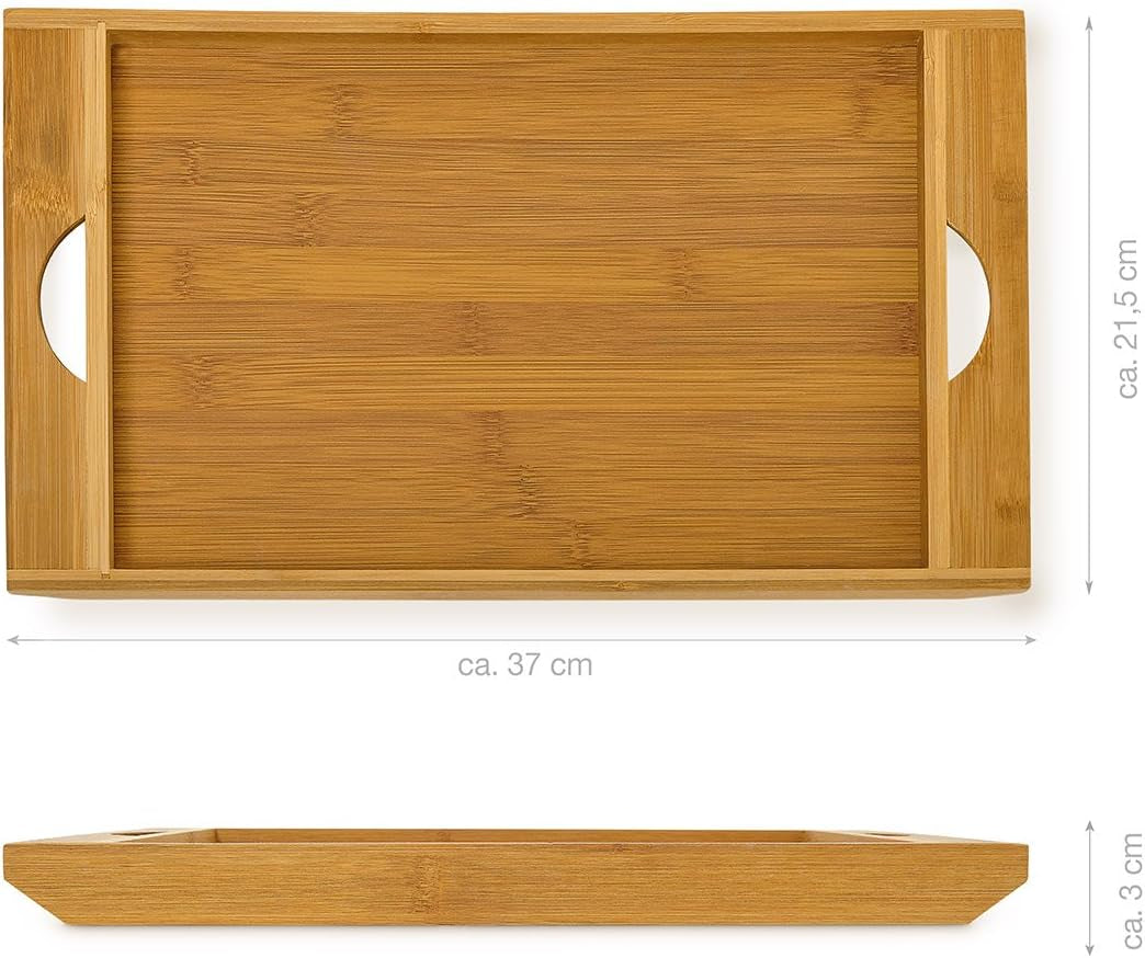 Relaxdays Rullebrødskurv med skuffe, bambus, HxBxD: 21 x 40,5 x 28 cm, træ, natur & bambus skærebræt ca. 3 x 37 x 21,5 cm Skærebræt med krummebakke til nem rengøring naturlige madkasser Naty Shop