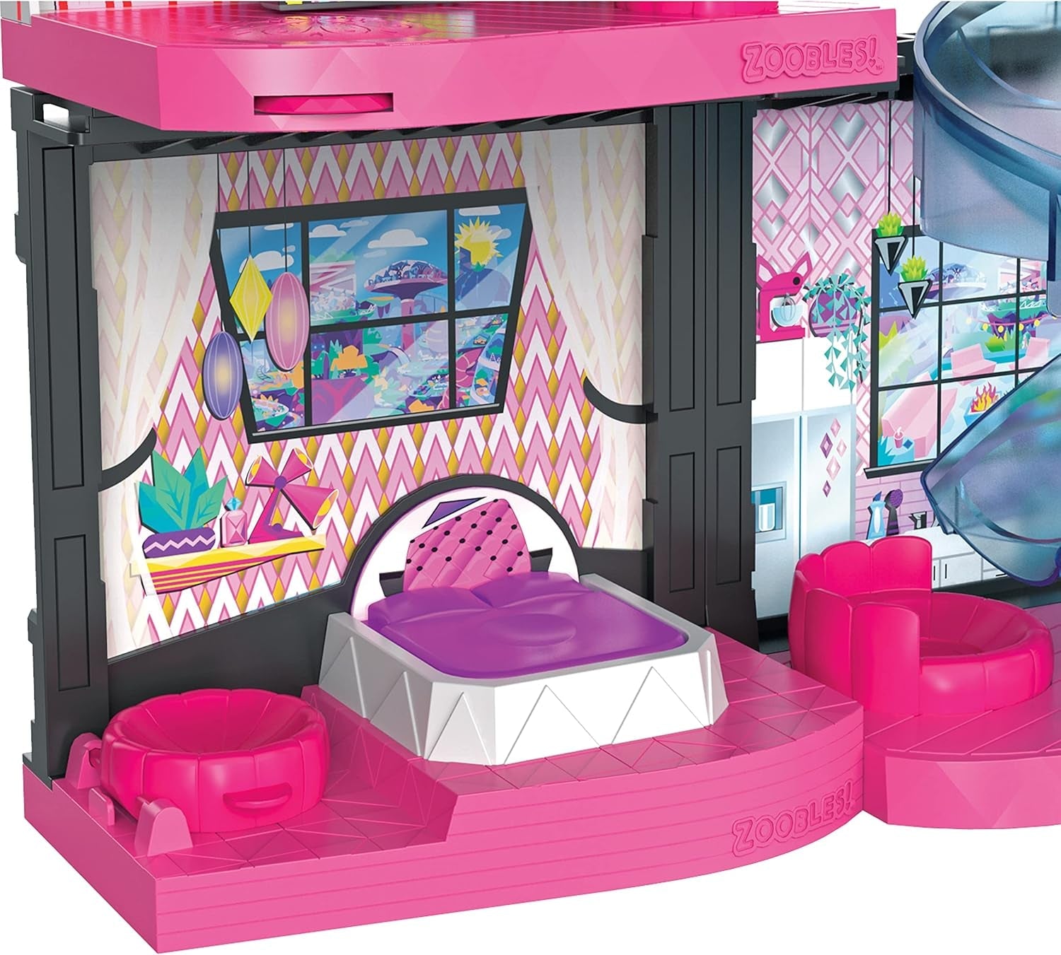 Zoobles Magic Mansion Transformerbart 6-værelses drømmehus, rutsjebane og tilbehør