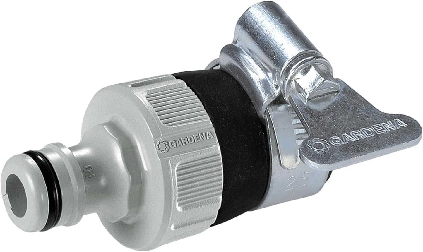 Gardena Water Thief: Universal vandhaneadapter til tilslutning af din Gardena-haveslange til en 14-17 mm O.D. gevindløs vandhane, korrosionsbestandig (2908-20)