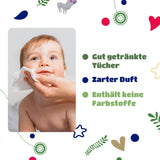 Kindii Natural Balance vådservietter til babyer – (1 x 60 stk.) Vådservietter til babyer og børn – Beskyttende, Aloe Vera, Delikat duft – 60 stk.