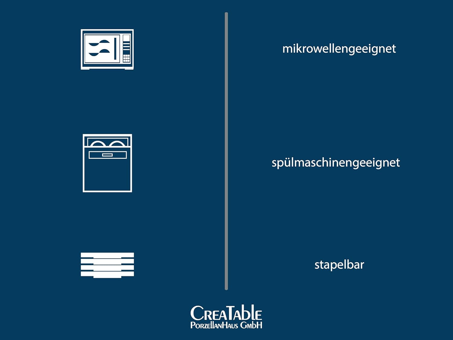 CreaTable, 23964, Serie Malmö, 18-teiliges Geschirrset for 6 Personen, Teller Set fra Steinzeug, spülmaschinen- og mikrowellengeeignet, Qualitätsproduktion