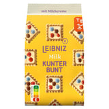 LEIBNIZ Kunterbunt Mælk, pakke med 12, Crunchy kiks med mælkecreme og chokoladestykker (12 x 125 g)