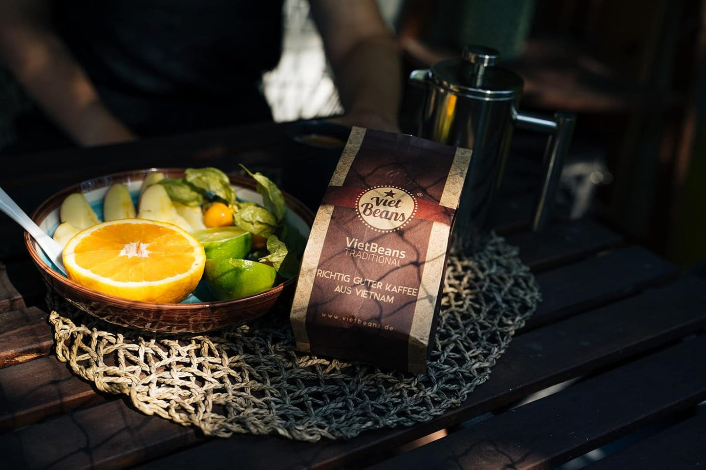 VietBeans Traditional – Ganze Kaffeebohnen – Traditionelle Trommelröstung – Hochwertiger vietnamesischer Kaffee – Geeignet für Fullyautomaten - 250g