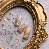 JMEOWIO 3D Nagelsticker Blume Frühling Sommer Floral Nail Art Sticker Selbstklebend Nagelaufkleber 5D Stereoskopisk Dekoration Nageldesign Zubehör 1 Blatt