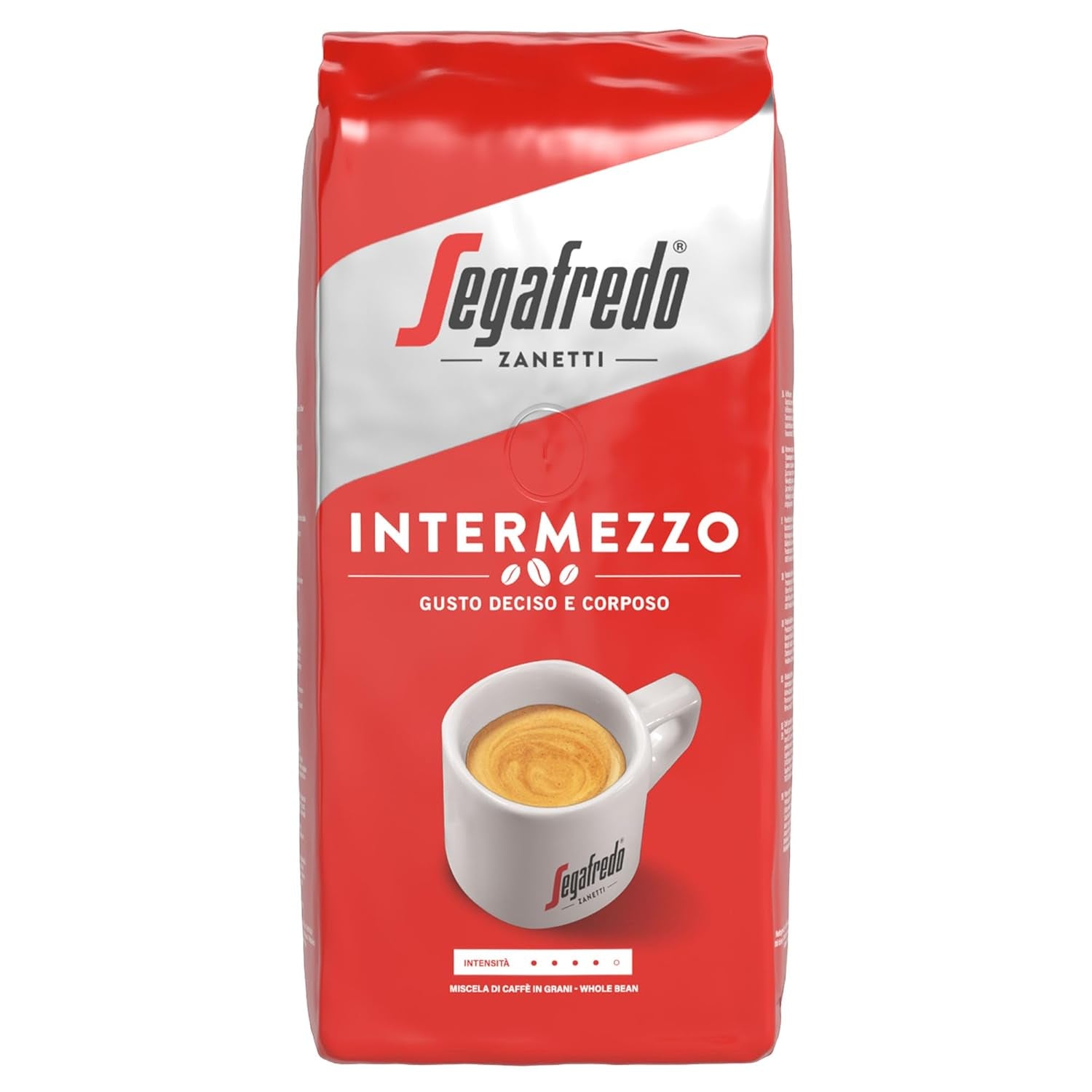 Segafredo Zanetti Intermezzo - hele bønner (1 kg pakke) - Geeignet für alle italienschen Kaffeespezialitäten - Kaffeebohnen mit mitteller Röstung, stark und vollmundig im Gesmack