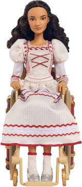 Mattel Wicked Nessarose modedukke og tilbehør, inklusive kørestol, med krøllet brunt hår, forskellige positurer og aftagelig boldkjole, HXY36