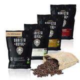 Prøvesæt espressobønner 4 x 350 g espressobønner | Discovery Pack/Sample Pack | Robusta og Arabica | Ideel til fuldautomatiske enheder og portafilter | KONGELIG BARISTA