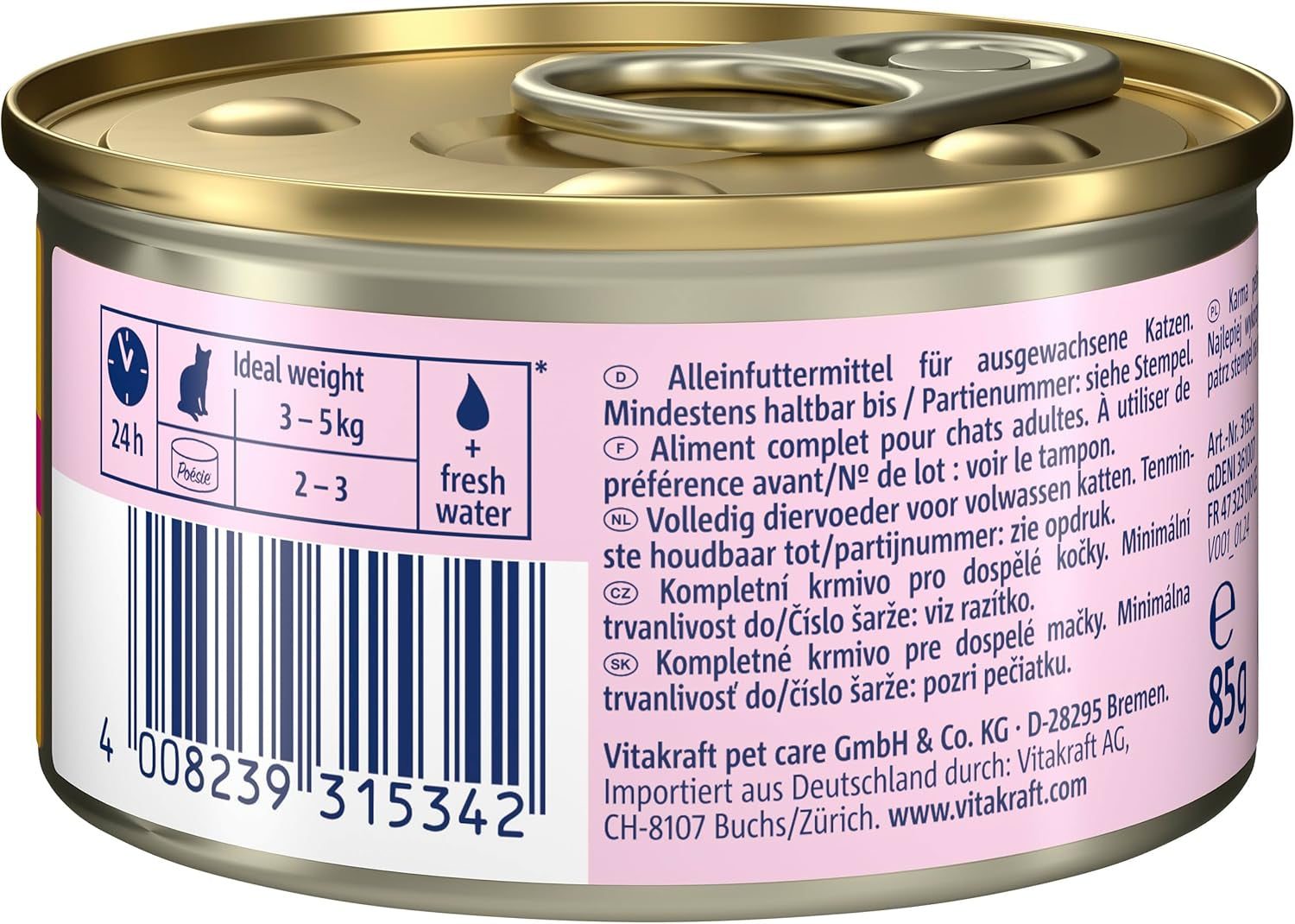 Vitakraft Poésie Mousse, våd kattefoder, luftigt skum, med kylling, uden tilsat sukker eller korn (12 x 85g)