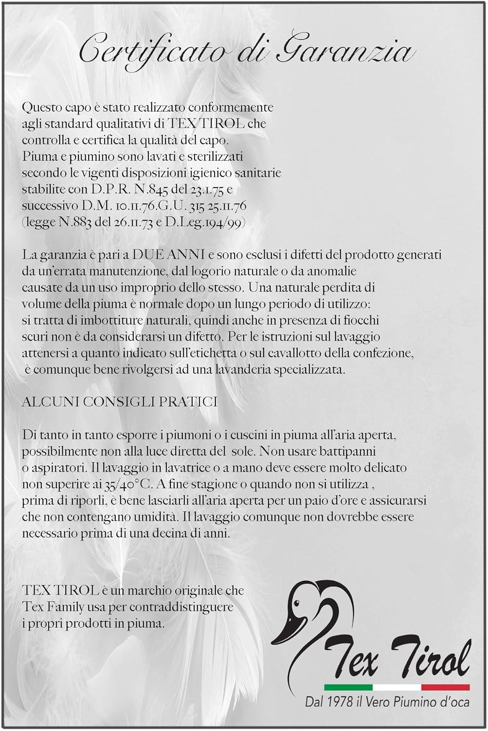 Dolomiti Tex Tirol pude, dun, gåsedun Naty Shop standard puder