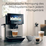 Siemens EQ900 TQ903D03 Automatisk Espressomaskine, App Control, Intuitiv Touch Display, Barista Mode, AromaBoost, Støjreduktion, Premium Kværn, Automatisk Damprensning, 1500 W, Rustfrit stål