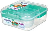 Bento Box TO GO madkassesystem med rum | 1,25 L madpakke med yoghurt/frugtbeholder | for børn og voksne l | BPA-fri Minty Teal [21685-8T], mintgrøn Fødevarekasser Naty Shop Mintgrøn 1,25 L