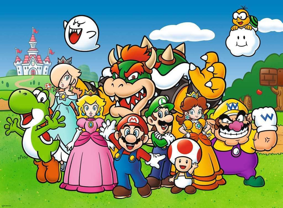 Puslespil til børn 100 brikker XXL - Nintendo Super Mario Fun Puzzle Naty Shop