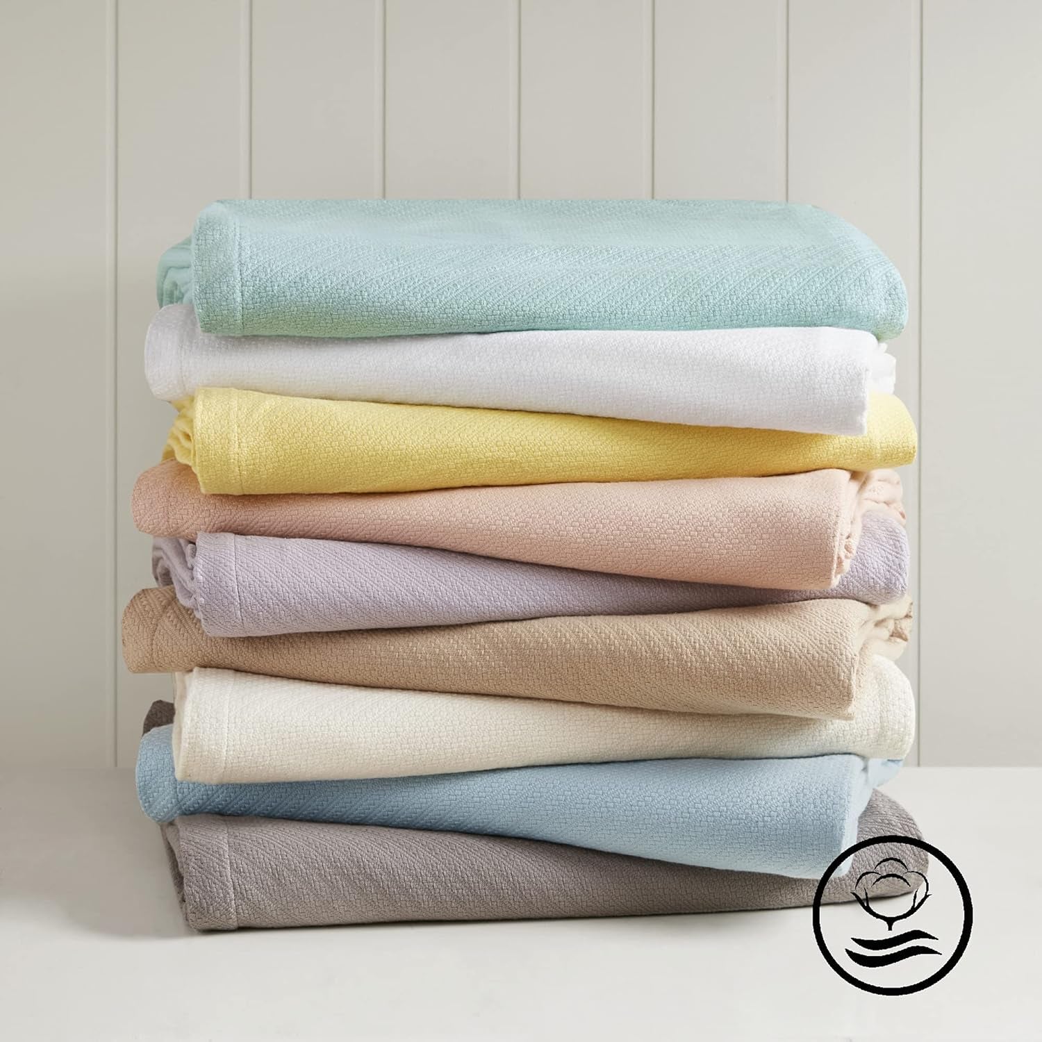 Madison Park Luksus flydende bomuld Høj kvalitet Blødt Komfortabelt 100 % ringspundet bomuldstæppe til seng Sofa eller sofa Blush Fuld/Dronning dyner & dyner Naty Shop