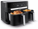 Tefal Dual Easy Fry Hot Air Fryer med to kamre, kapacitet 5,2/3,1 liter, to uafhængige skuffer, 7 programmer Hvidevarer Naty Shop Black