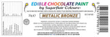Madfarve Sugarflair Chokolade Madfarve til chokolade, metallisk bronze - Farvet økologisk kakaosmør, chokoladefarve til farvning af chokolade, praliner - 35 g