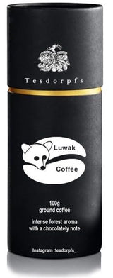 Tesdorpfs 100% Kopi Luwak Arabica Kaffee | City Roast Civet Kaffe 100g | Kaffeebohnen oder gemahlen | Kaffespezialität som gave til kaffeelskere von Tesdorpf (Ganze Bohnen)