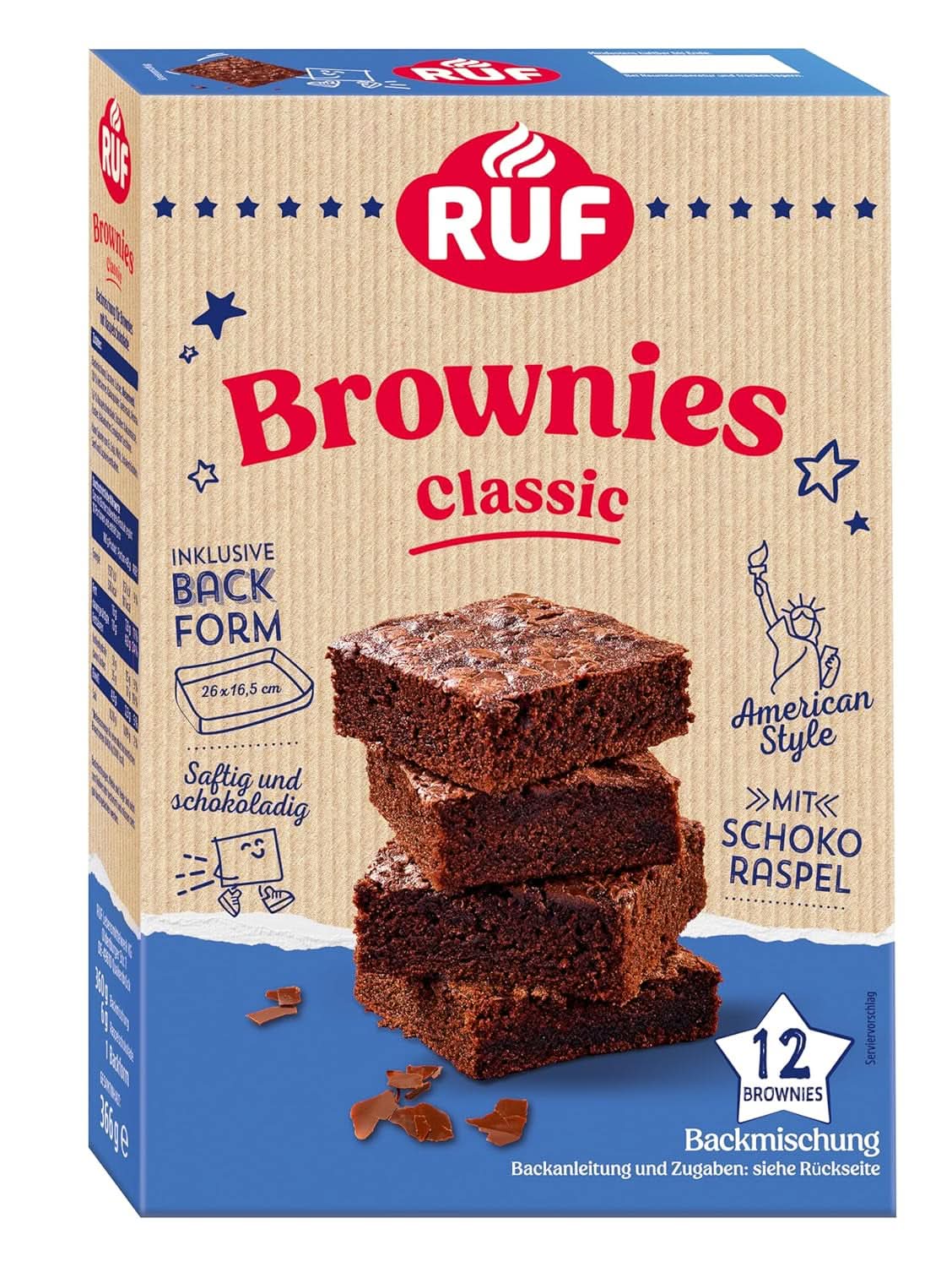 RUF Brookies, brownies og cookies mix, 460 gram Naty Shop Kitchen 366 gram Brownies