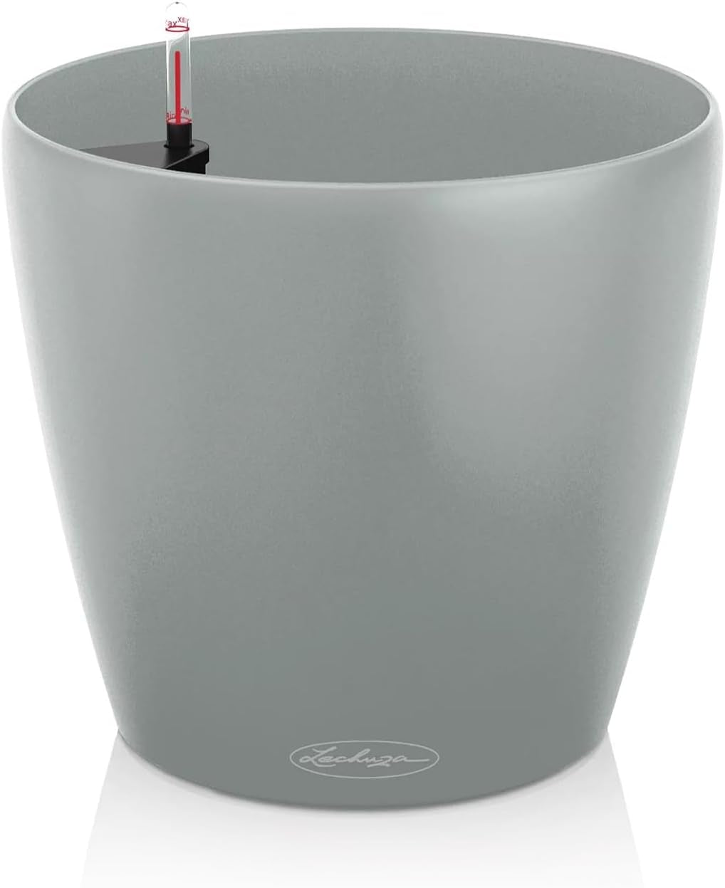LECHUZA Classico Color ECO 35 lysegrå urtepotte med vandingssystem og vandstandsindikator | Fremstillet af 100 % genbrugsplast | Mat finish | Ø 34,5 x 32,5 cm | 18930