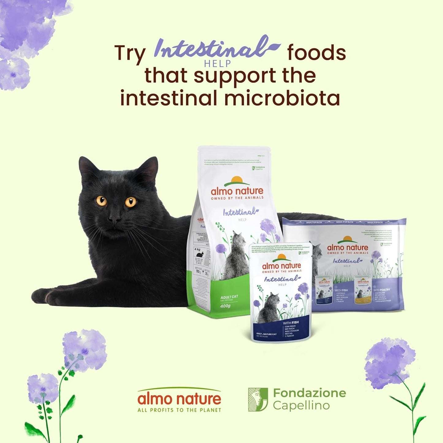 Almo Nature Functional - Tarmhjælp - Vådfoder til voksne og modne katte med følsomme tarme - med fjerkræ - understøtter mikrobiomet - 70 g (pakke med 30)