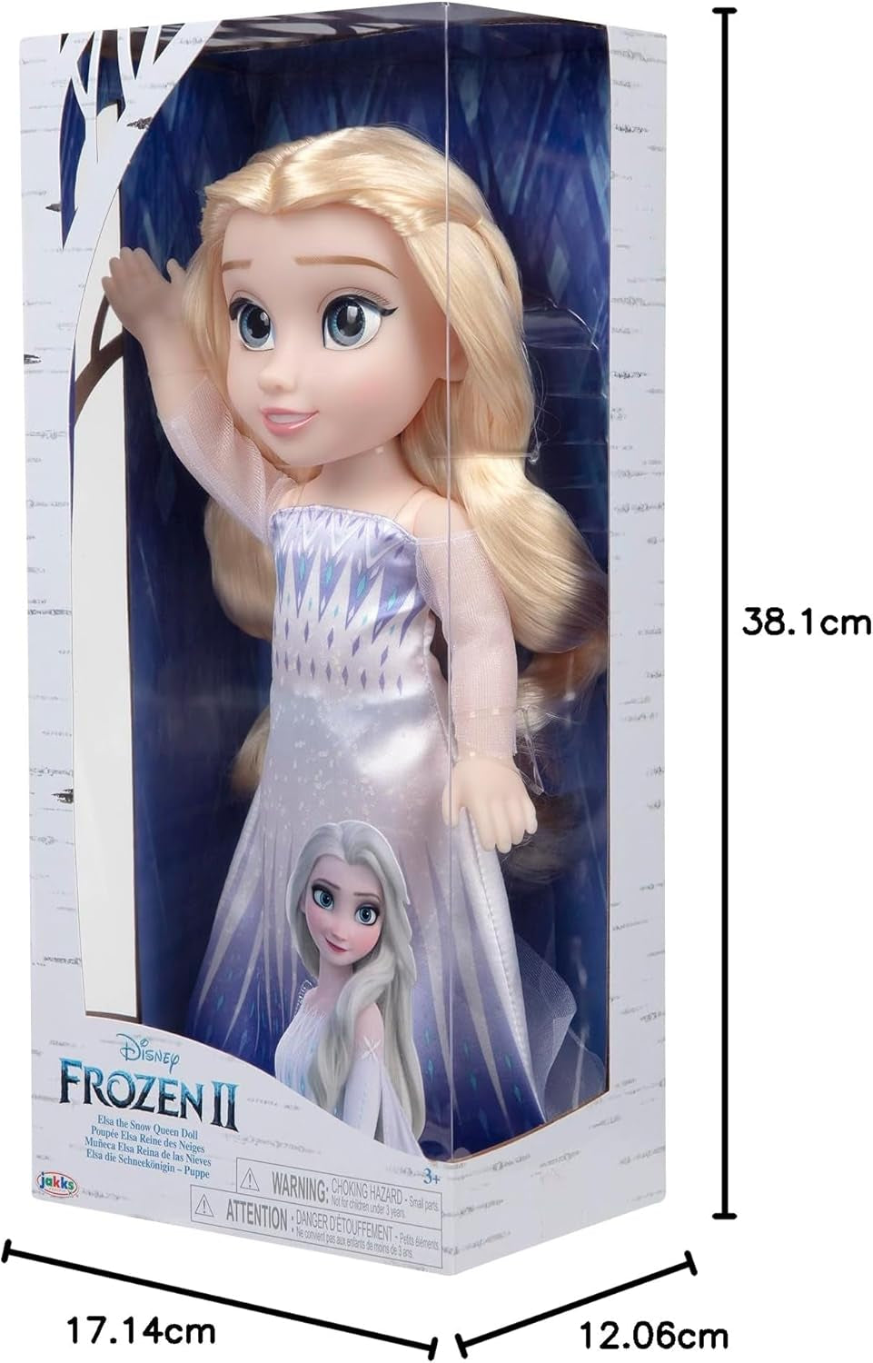 Disney Frozen 2 Elsa Doll - 35 cm høj, poserbar dukke i ikonisk modekjole og langt hår, der flyder for ekstra sjov, til piger fra 3 år og opefter, 214894