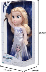 Disney Frozen 2 Elsa Doll - 35 cm høj, poserbar dukke i ikonisk modekjole og langt hår, der flyder for ekstra sjov, til piger fra 3 år og opefter, 214894