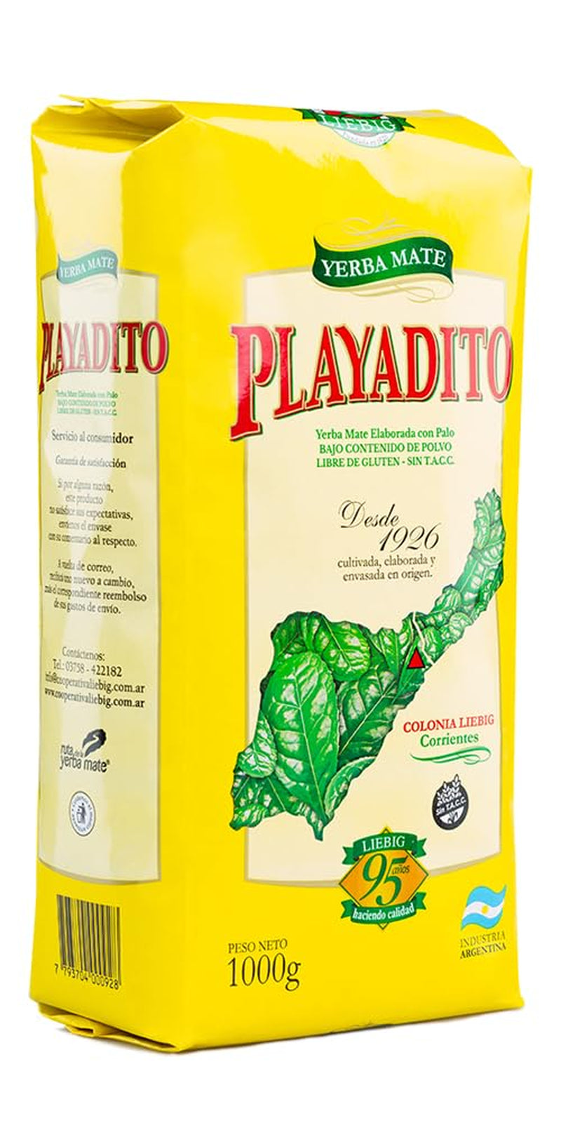 Yerba Mate te 1 kg - pakke med 3 - antioxidant, energigivende, indeholder mineraler og vitamin B - fra Argentina