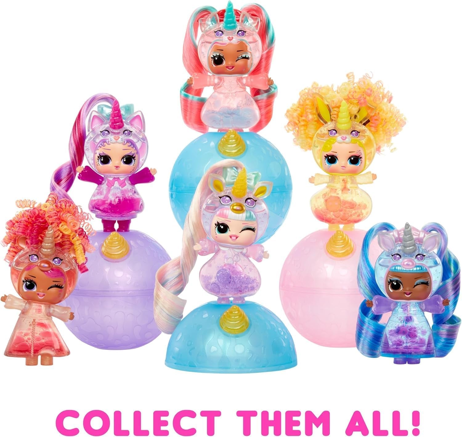 LOL overraskelse! Unicorns Tots - Inkluderer 1 dukke med klar krop og lavalampeeffekt, pansret emballage, 8 samledukker med 2 farverige blandinger, til alderen 4 og opefter