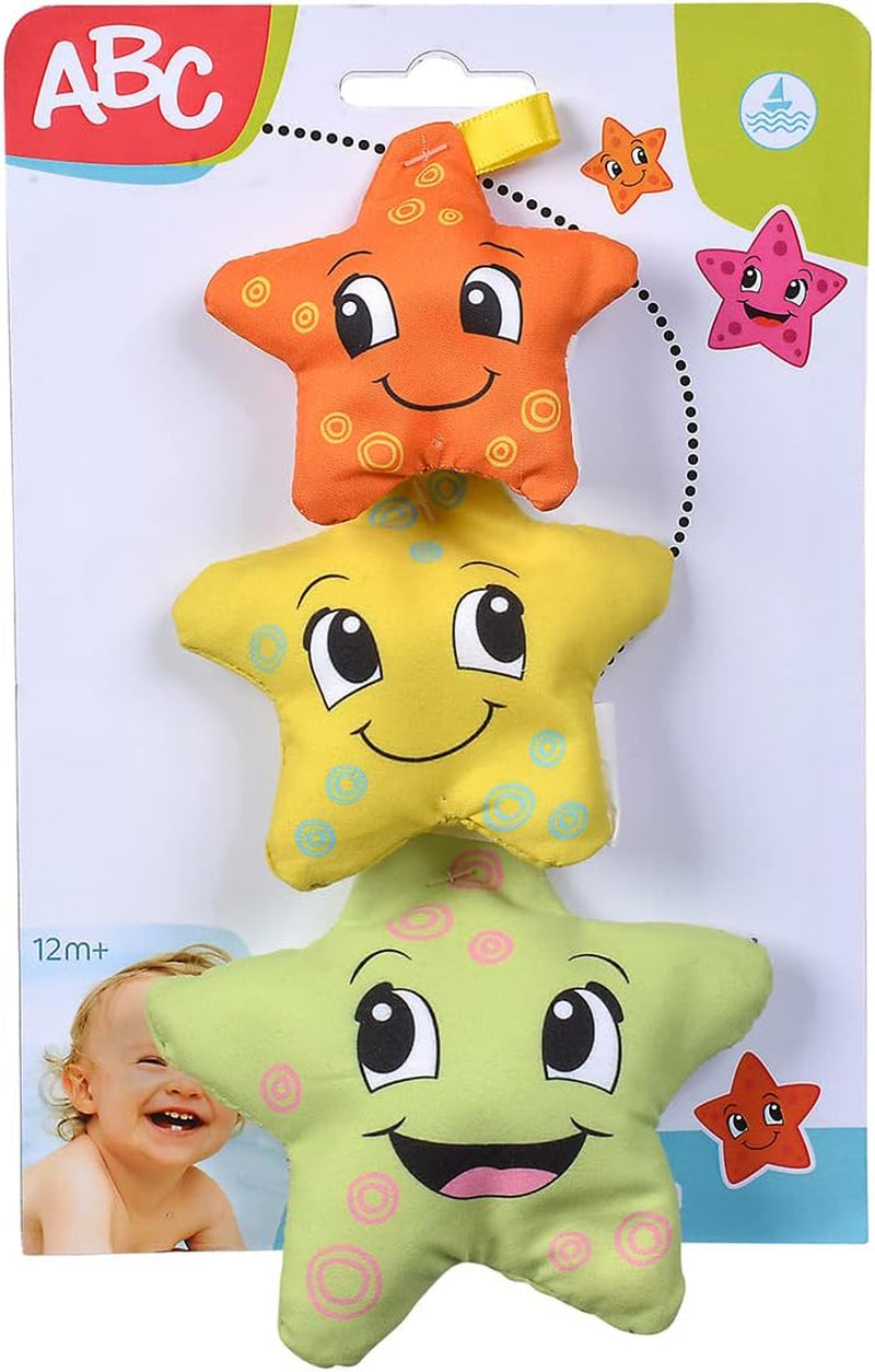 Simba 104010071 - ABC blød søstjerne, børnelegetøj, tekstilstjerner fyldt med polystyren, 3 stk, fra 6 måneder Legetøj Bebe Naty Shop