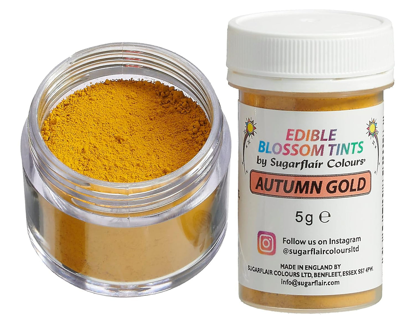 Sugarflair Blossom Tint Dust Autumn Gold Food Coloring Powder - Madfarvepulver til kagepynt, fondant, glasur, chokolade, smørcreme, macarons og mere - 5G