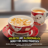 Harry Potter 3-delt servicesæt, rødt, porcelæns morgenmadssæt med tallerken Ø 19 cm, krus 220 ml og skål 330 ml, servicesæt