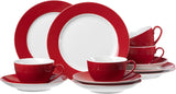 Ritzenhoff & Breker Doppio kaffestel, 12 dele, porcelæn, rød