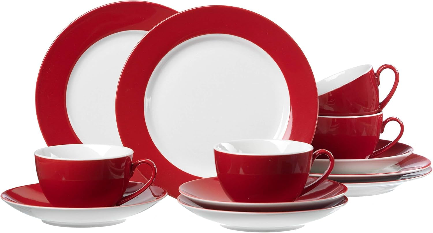 Ritzenhoff & Breker Doppio kaffestel, 12 dele, porcelæn, rød