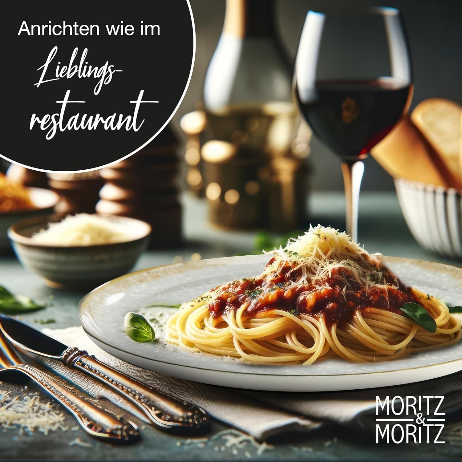 Moritz & Moritz BLOSSOM porcelænsservicesæt til 6 personer, 18 dele - Moderne service med et legende design - Letplejet kaffestel med tallerkener og skåle - Kombineret service