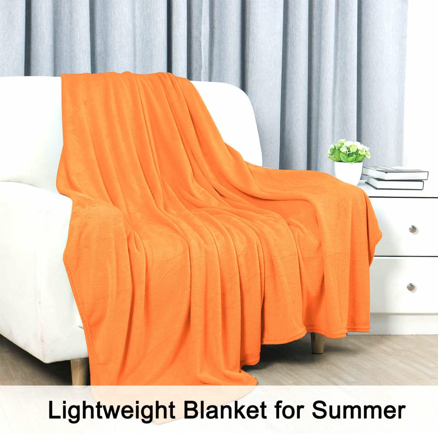 Sourcing Map Hyggeligt tæppe tæppe sengetæppe Blødt & varmt fleece tæppe som sofa tæppe Sofa tæppe Stue og krammetæppe Blødt plys uldtæppe Orange 150X200Cm Senge og tæpper Besuche den uxcell-Store