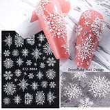 4 Blatt 3D Nagelsticker Weihnachten Nagelaufkleber Christmas 5D Stereoskopisk Selbstklebend Schneeflocke Schneemann Nail Art Sticker Dekoration Nageldesign Zubehör